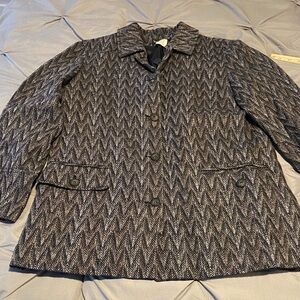 Harve Benard Charcoal Herringbone Blazer